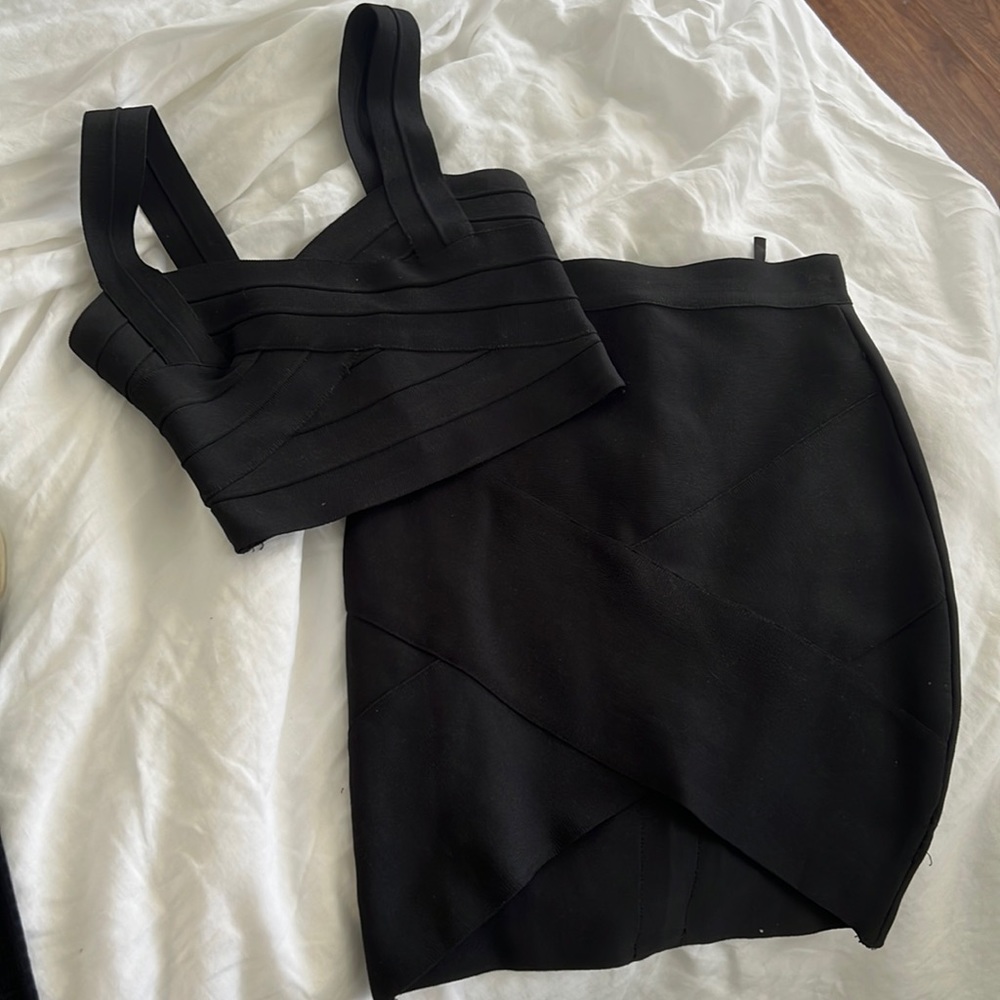 Two piece black bandage set